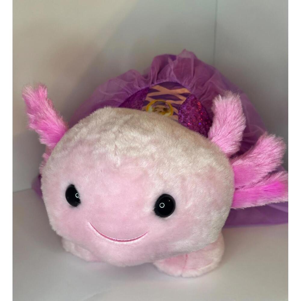 Build A Bear Axolotl Plush Stuffed Animal in A Tangled Dress Pink BABW 18"